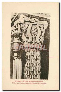 Old Postcard Poitiers Eglise Sainte Radegonde Choir Pillar with Chimeres