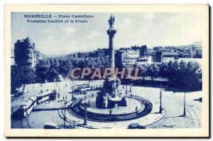 Old Postcard Marseille Place Castellane Fontaine Cantini And Prado Trams