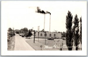 Vtg Indiana IN New Paris Creamery Dairy 1940s RPPC Real Photo Postcard