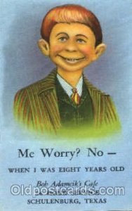 Alfred E Newman Advertising writing on back 