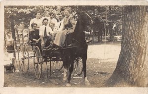 J53/ Interesting RPPC Postcard c1910 Horse-Drawn Buggy Wagon 162