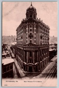 New Wabash  Railroad Station  Pittsburgh  Pennsylvania   Postcard  c1907