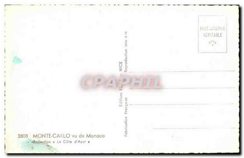 Old Postcard Monaco Monte Carlo Seen from Monaco