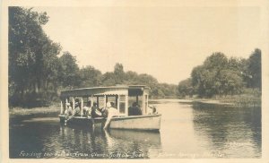 Postcard Florida Silver Springs S RPPC 1930s Fish Glass Bottom Boat 23-6747