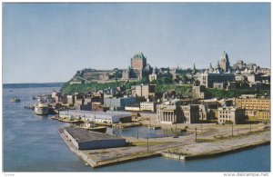 New angle of Quebec City from the harbour, QUEBEC, Canada, 40-60s