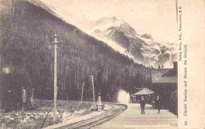 Glacier National Park Railway Station Mt Sir Donald BC Canada 1910c postcard