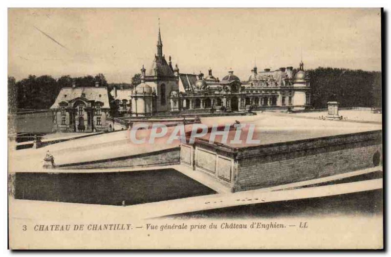 Chateau de Chantilly Old Post Card General view taken from the castle of & # ...