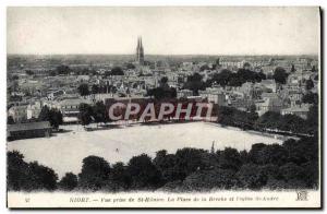 Old Postcard Niort View Taking St Hilaire La Place de la Breche and & # 39egl...