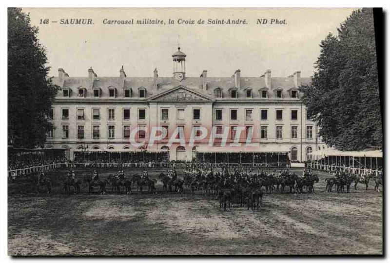 Old Postcard Horse Equestrian military Saumur Carrousel The cross of Saint Andre