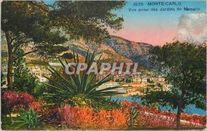 Old Postcard Monte Carlo View taken Gardens Monaco