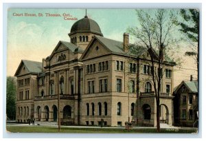 1911 Court House St. Thomas Ontario Canada Posted Antique RPO Postcard