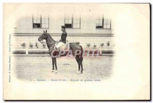 Old Postcard Horse Riding Equestrian Ecuyer Saumur High School in full dress