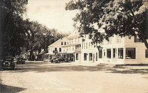 Bingham ME Main Street Hotel Rooms Restaurant Old Cars RPPC.