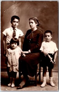 Diana and Children Photograph Real Photo RPPC Postcard