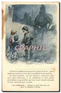 Old Postcard Fantasy Illustrator Poulbot Victor Hugo Les Miserables Gavoche E...