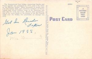 Laredo Texas~Convent Avenue @ Internat'l Bridge~People~US Customs~Hotel~Postcard