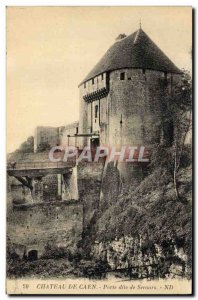 Old Postcard Chateau de Caen Relief called Door
