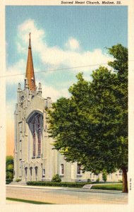 Illinois Moline Sacred Heart Church Curteich