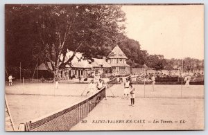 Saint-Valery-en-Caux~Seine-Maritime Normandy France~Closeup of Tennis Court 1915