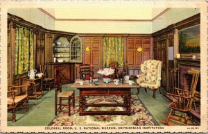 Linen Postcard Colonial Room, U.S. National Museum Smithsonian Institute~135685