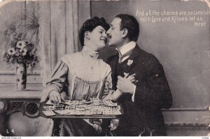 Romantic Couple with Playing cards, PU-1907