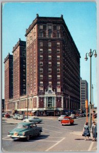 Syracuse New York 1950s Postcard Hotel Syracuse Stret Scene Cars