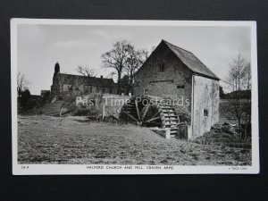 Shropshire CRAVEN ARMS Halford Church & Mill c1938 RP Postcard Raphael Tuck CA9