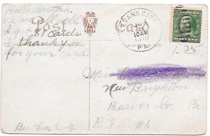 Post Card 'Spring Sports' Fishing - Dated 1910 mailed from Evans City, PA