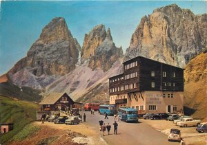 Postcard Italy Dolomiti mountains Passo Sella 2240