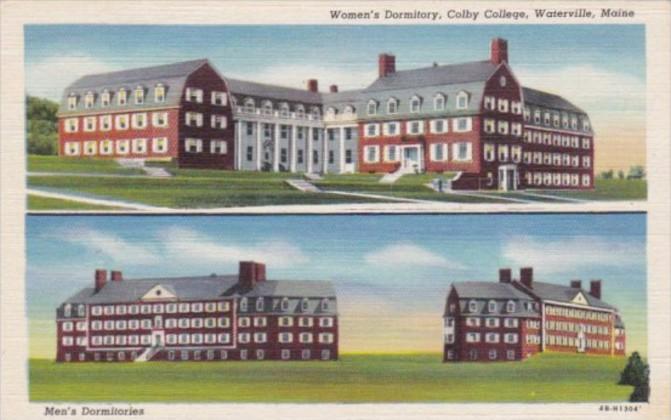 Maine Waterville Men's and Women's Dormitories Colby College Curteich