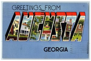 1962 Large Letter Greetings From Augusta Georgia GA Posted Vintage Postcard