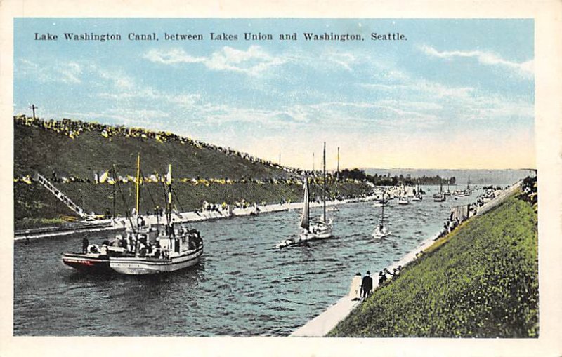 Lake Washington Canal Seattle, WA, between Lakes Union and Washington Canal U...