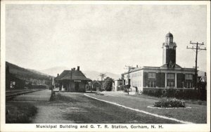 Gorham NH GTR RR Train Station Depot c1920 Postcard 