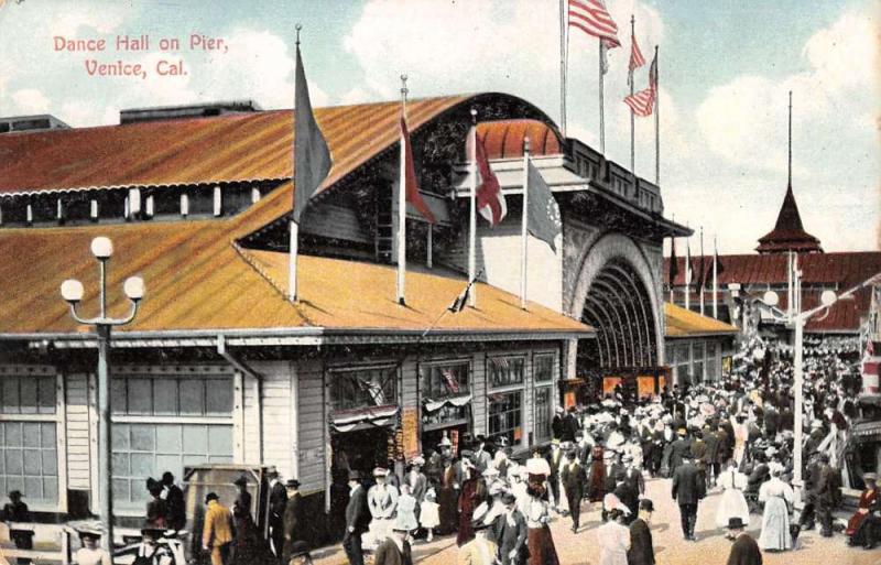 Venice California Dance Hall On Pier Antique Postcard K35029