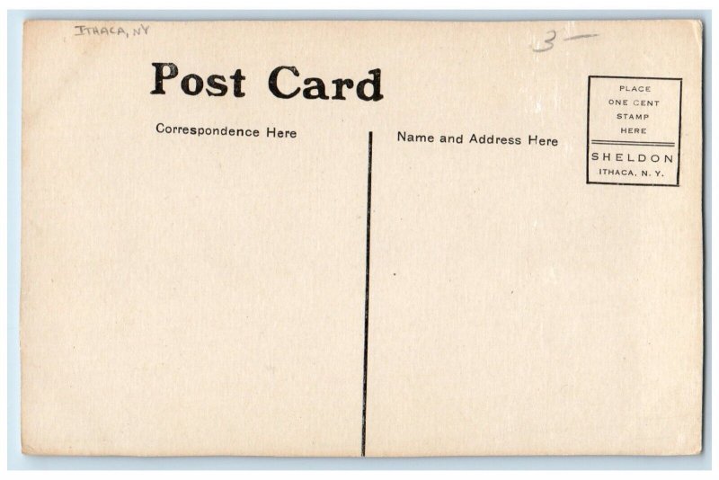 c1940 Cascadilla Gorge Bridge River Lake Falls  Ithaca New York Vintage Postcard