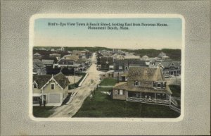 Monument Beach MA Birdseye View Town & Beach Street c1910 Postcard