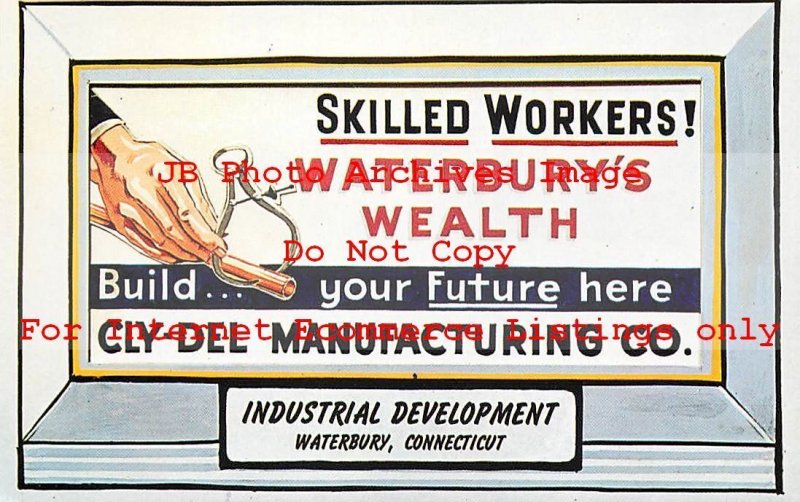 Advertising Postcard, Cly-Del Manufacturing Company Billboard, Waterbury CT