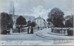 Netherlands Zwolle Nieuwe Haven Vintage Postcard 09.35