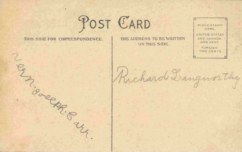 Easter Greetings Rabbit Rocking Chicks in Easter Egg Bed 1910c postcard