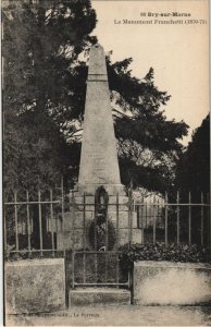 CPA BRY-SUR-MARNE Monument Franchetti GUERRE MILITAIRE 1870 (30453)