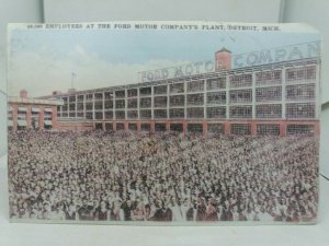 Old Cropped Photo 40k Employees at Ford Motor Companys Plant Detroit Michigan