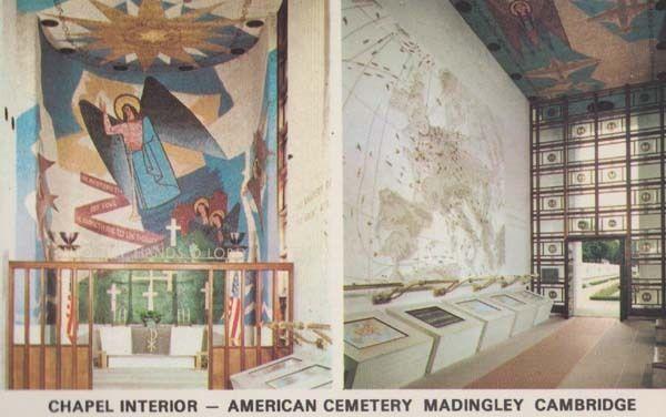 American Cemetery at Madingley Cambridge Chapel Interior Postcard