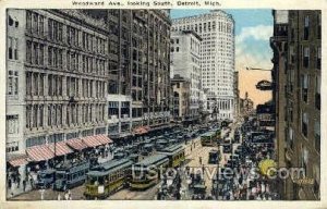 Woodward Avenue  - Detroit, Michigan MI Postcard