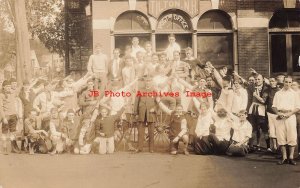 NH, Tilton, New Hampshire, RPPC, Post Office, Large Group of People,Unusual Pose