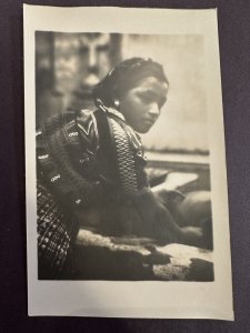 Early 1900's RPPC Postcard Real Picture Young Mexican Woman