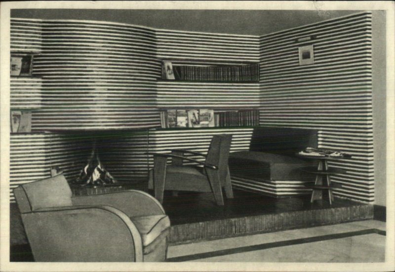 Mid-Century Art Deco Furntiure D‚cor Steamship Interior? DGT SHIP?Postcard G19