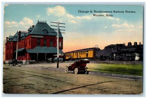 c1910 Chicago Northwestern Railway Station Winona Minnesota MN Vintage Postcard