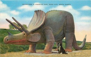 South Dakota Rapid City Triceratops Dinosaur Park Johnston Postcard 22-5698