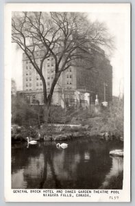 RPPC Canada General Brock Hotel And Oaks Garden Theatre Pool Photo Postcard B47