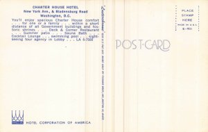 Postcard Charter House Hotel in Washington, D.C.~130502